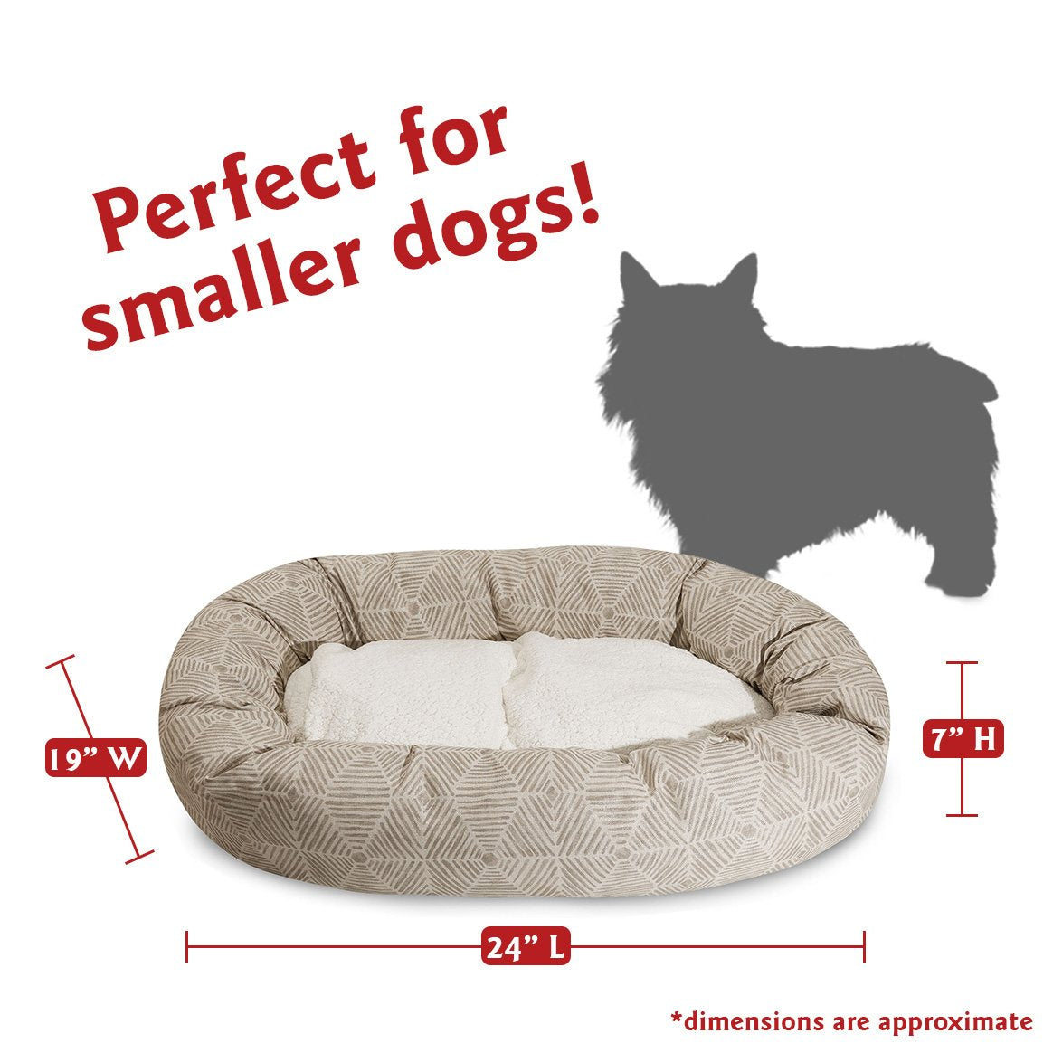 Majestic Pet 24' Charlie Beige Metallic Sherpa Bagel Bed